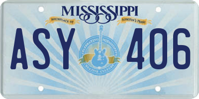 MS license plate ASY406