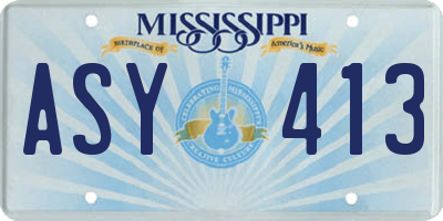 MS license plate ASY413
