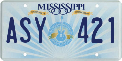 MS license plate ASY421