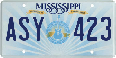 MS license plate ASY423