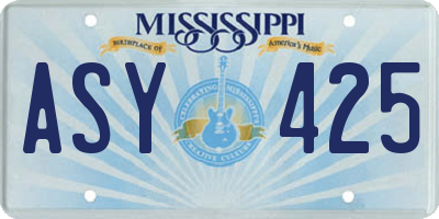MS license plate ASY425