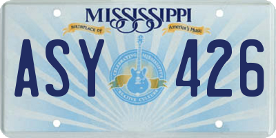 MS license plate ASY426