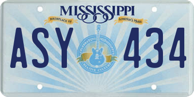 MS license plate ASY434