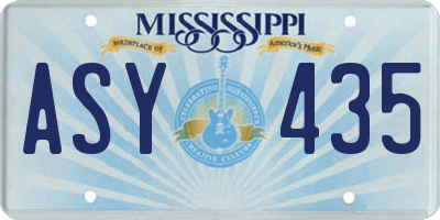 MS license plate ASY435