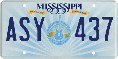 MS license plate ASY437