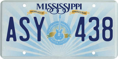 MS license plate ASY438