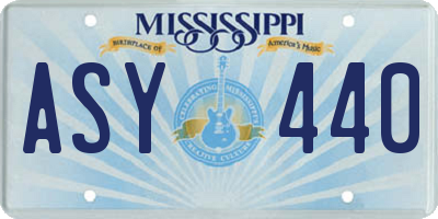 MS license plate ASY440