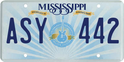 MS license plate ASY442
