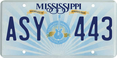 MS license plate ASY443
