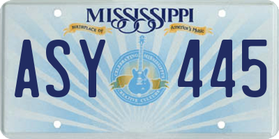 MS license plate ASY445