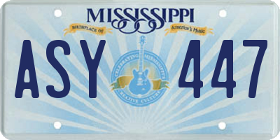 MS license plate ASY447