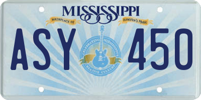 MS license plate ASY450