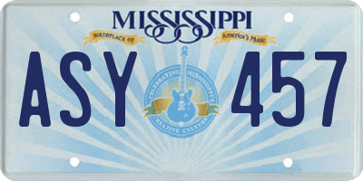 MS license plate ASY457