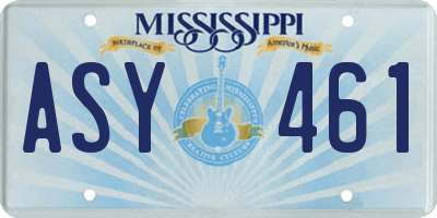 MS license plate ASY461
