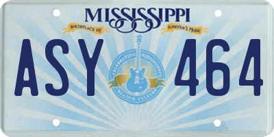 MS license plate ASY464
