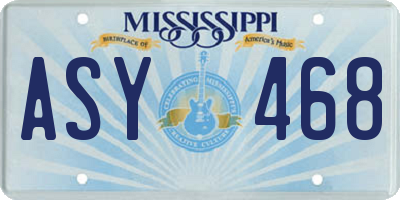 MS license plate ASY468