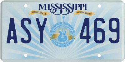 MS license plate ASY469