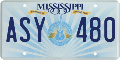 MS license plate ASY480