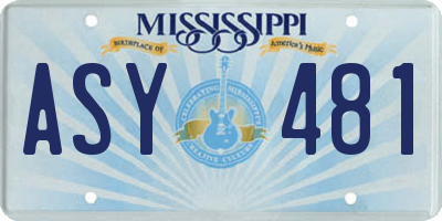 MS license plate ASY481