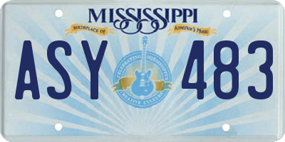 MS license plate ASY483