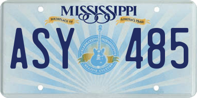MS license plate ASY485
