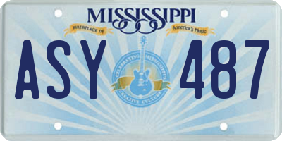 MS license plate ASY487