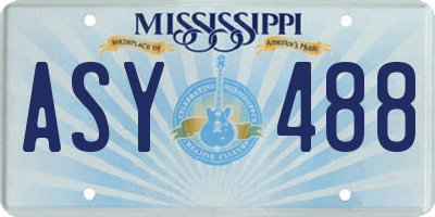 MS license plate ASY488