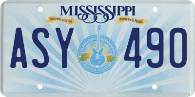MS license plate ASY490