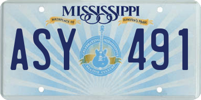 MS license plate ASY491