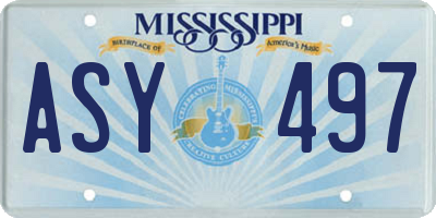 MS license plate ASY497