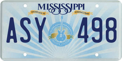 MS license plate ASY498
