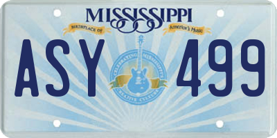 MS license plate ASY499