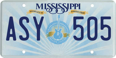 MS license plate ASY505
