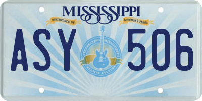 MS license plate ASY506