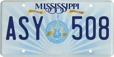 MS license plate ASY508