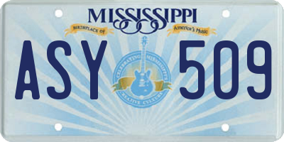 MS license plate ASY509