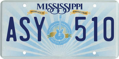 MS license plate ASY510