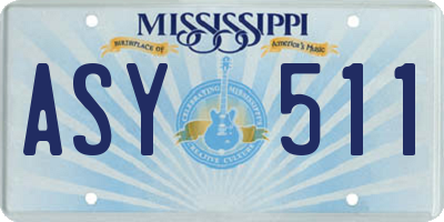 MS license plate ASY511