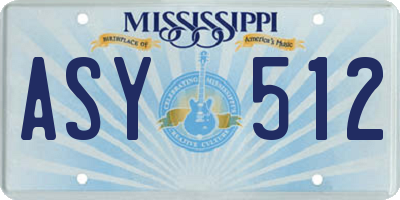 MS license plate ASY512