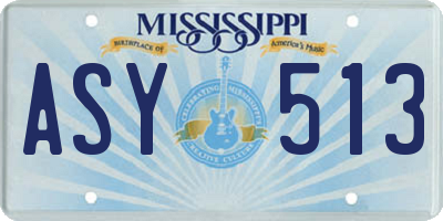 MS license plate ASY513