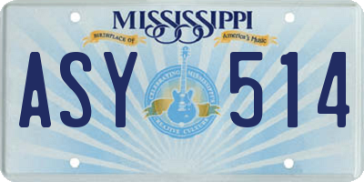 MS license plate ASY514