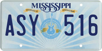 MS license plate ASY516