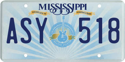 MS license plate ASY518