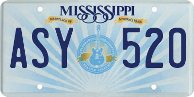 MS license plate ASY520