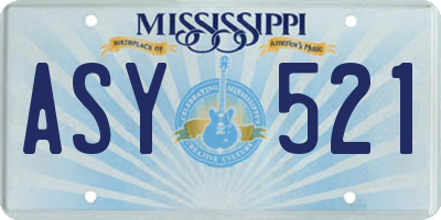 MS license plate ASY521