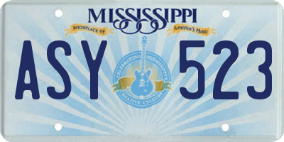 MS license plate ASY523