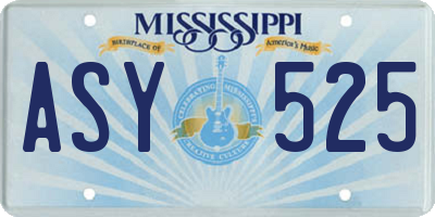 MS license plate ASY525