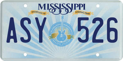 MS license plate ASY526