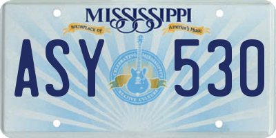 MS license plate ASY530