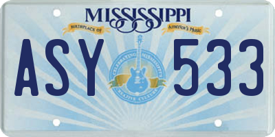 MS license plate ASY533